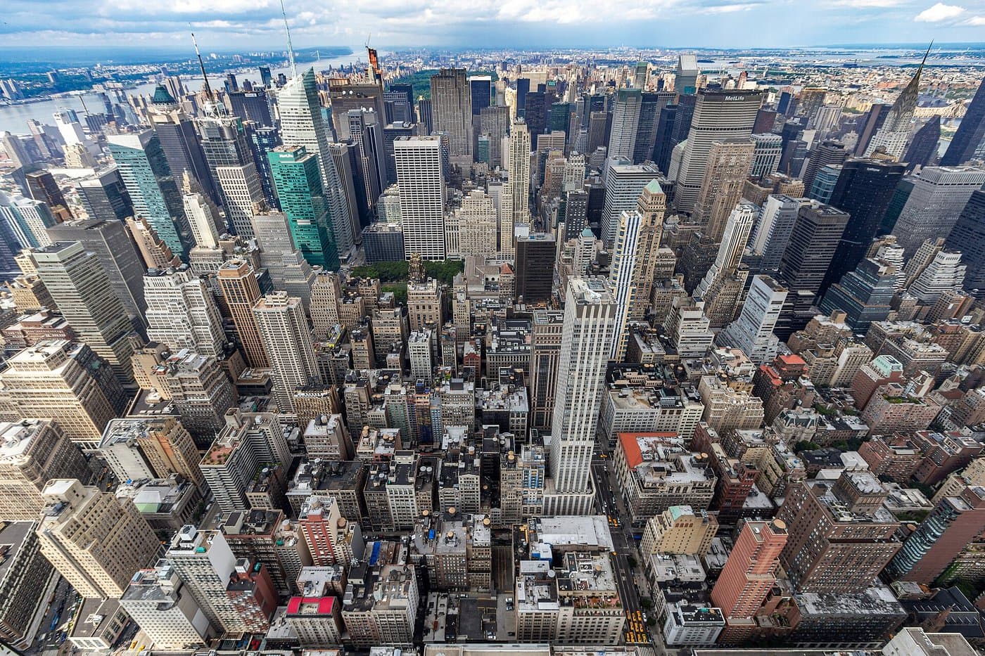 Midtown Manhattan buildings viewed from above