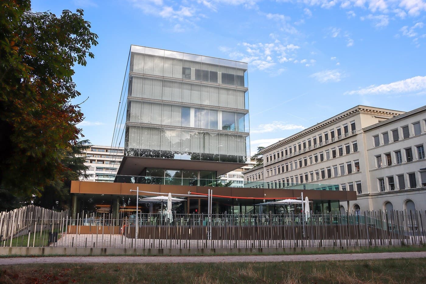 Buildings at the Centre William Rappard, the WTO headquarters in Geneva